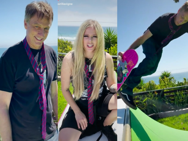 Avril Lavigne debuts on TikTok with real-life 'Sk8er boi' Tony Hawk