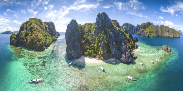 Coastal Scenery of El Nido, Palawan Island, The Philippines, a P